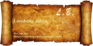 Lendvay Béla névjegykártya